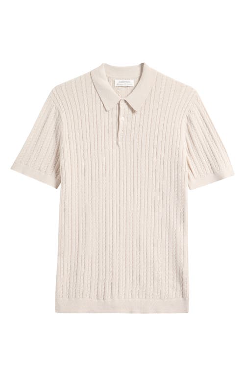 Nordstrom Cabled Wool Polo Sweater In Gold