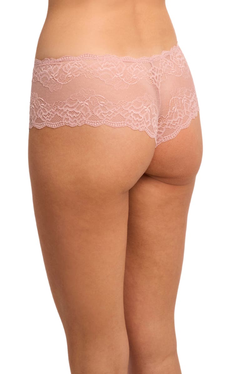 Montelle Intimates Lace Cheeky Hipster Briefs, Alternate, color, Ballet Pink