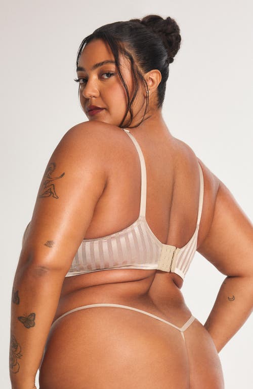 Savage X Fenty Show 'n' Tell Stripe G-string In Neutral