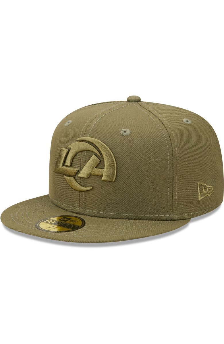 New Era Men's New Era Olive Los Angeles Rams Color Pack 59FIFTY Fitted Hat, Main, color, 
