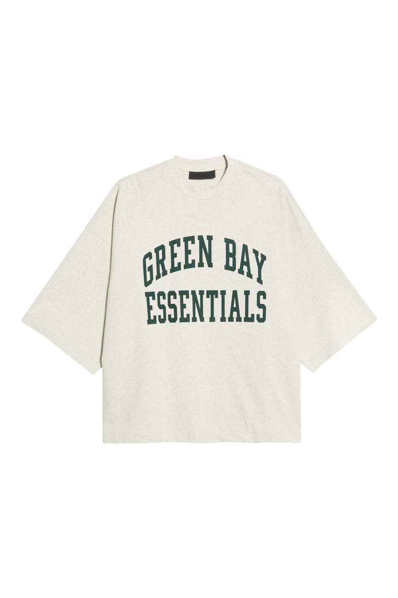 Green Bay Packers Merch Oversize Cotton Graphic T-Shirt, Alternate, color, OATMEAL HEATHER