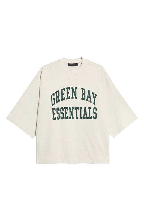 Green Bay Packers Merch Oversize Cotton Graphic T-Shirt