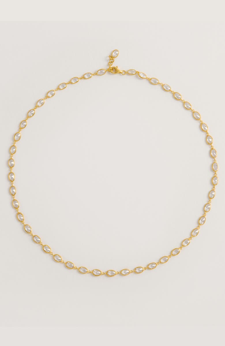 Freya Rose Oval Crystal Framed Necklace, Alternate, color, Gold