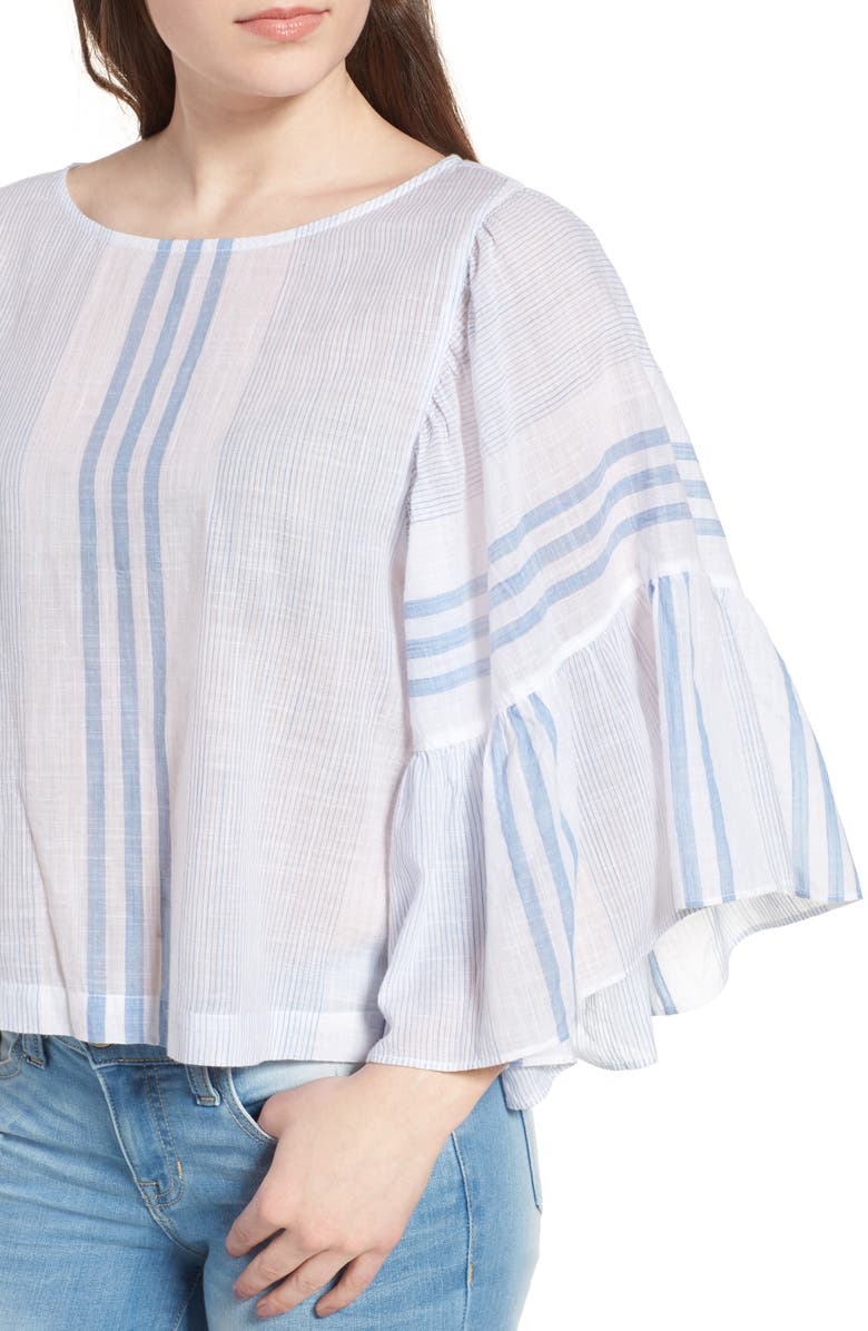 BP. Stripe Ruffle Swing Top, Alternate, color, 