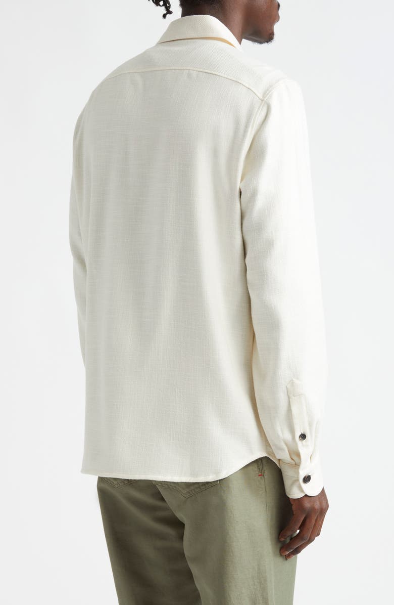 ISAIA The Button-Up Overshirt, Alternate, color, Open White