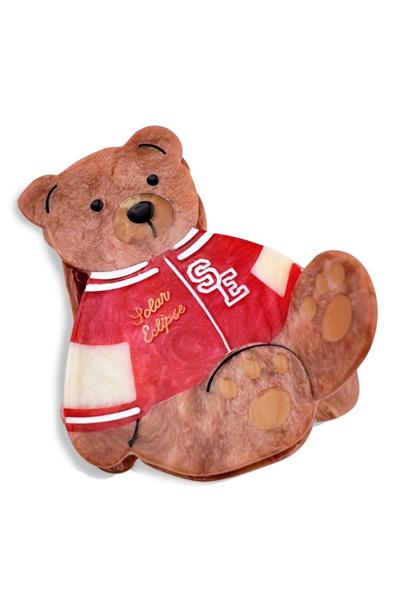 Solar Eclipse Varsity Teddy Bear Claw Clip, Main, color, 