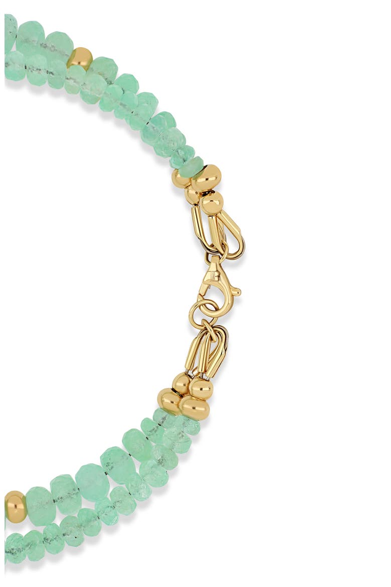 14K Gold Iris Emerald Bead Line Bracelet, Alternate, color, YELLOW GOLD