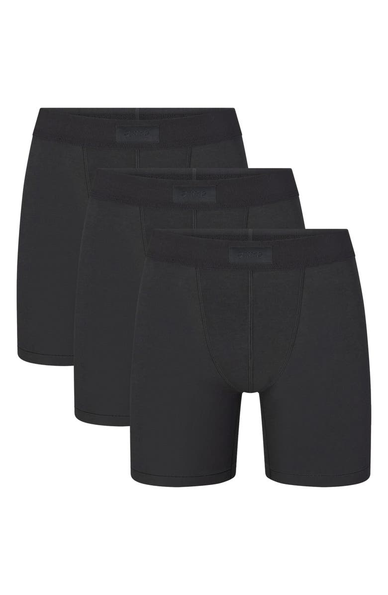 SKIMS 3-Pack 5-Inch Stretch Cotton & Modal Boxer Briefs, Main, color, Onyx