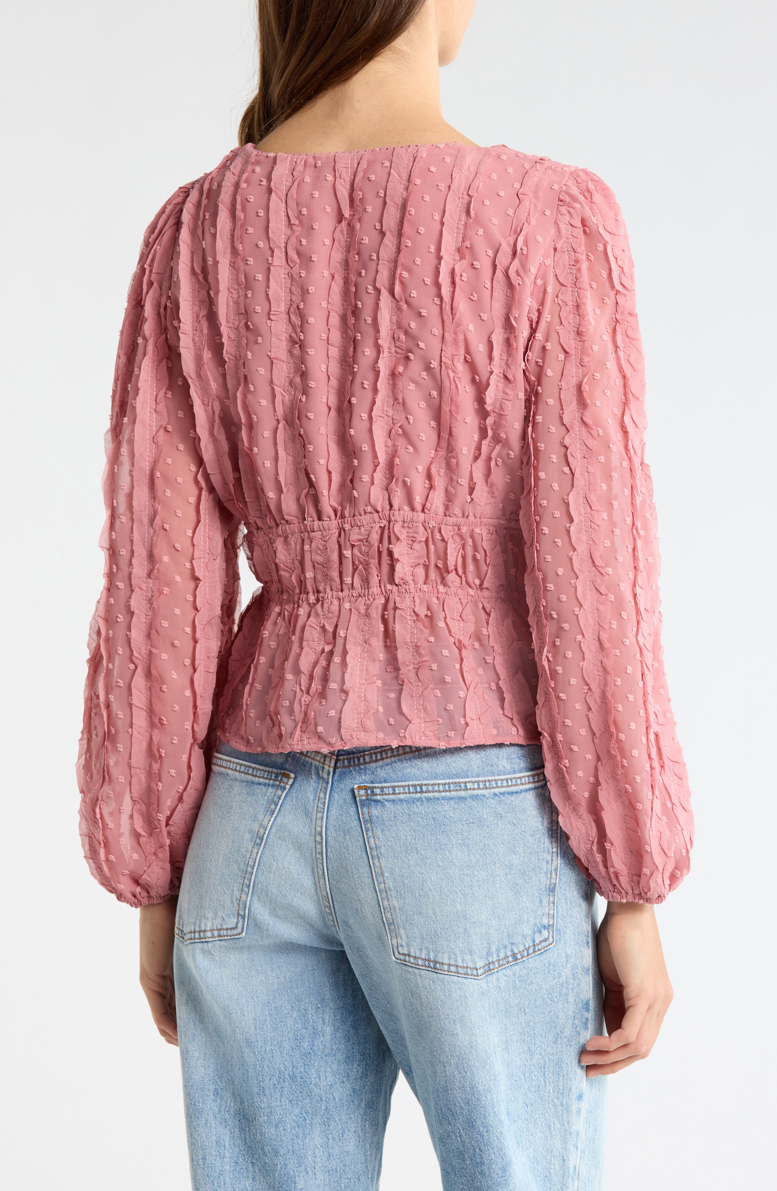 Ruched V-Neck Tie Front Top - image 4