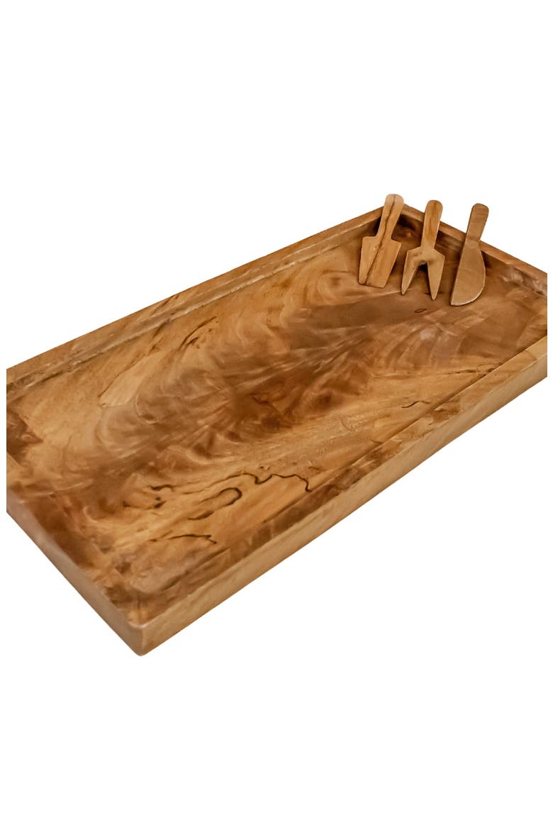 Acacia Rectangular Serving Tray, Alternate, color, Natural