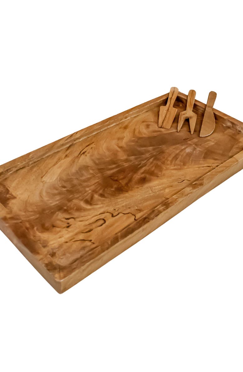 LIKHA Acacia Rectangular Serving Tray, Alternate, color, Natural