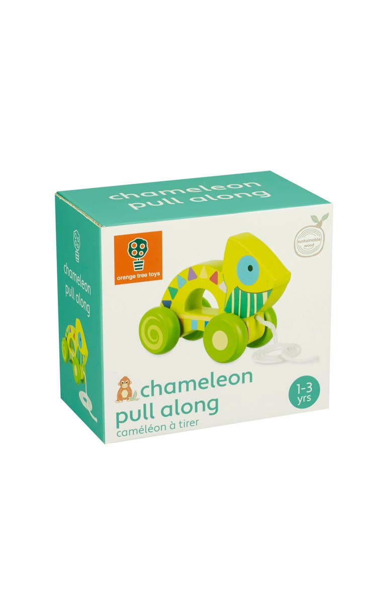 ORANGE TREE TOYS Pull Along Chameleon, Wooden Toy, Ages 1+, Alternate, color, Multicolored