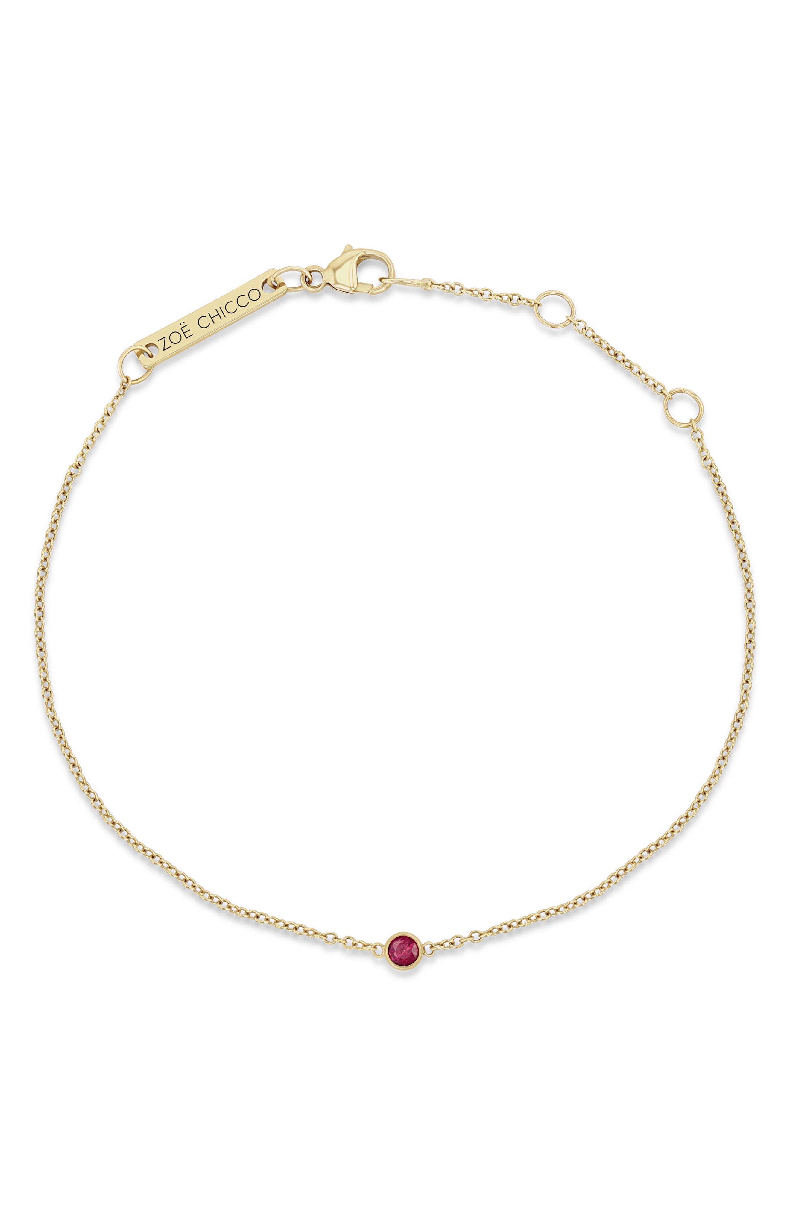 Zoë Chicco Bezel Opal Pendant Bracelet In Gold