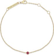 Zoë Chicco 14K Gold Bezel Gemstone Pendant Bracelet
