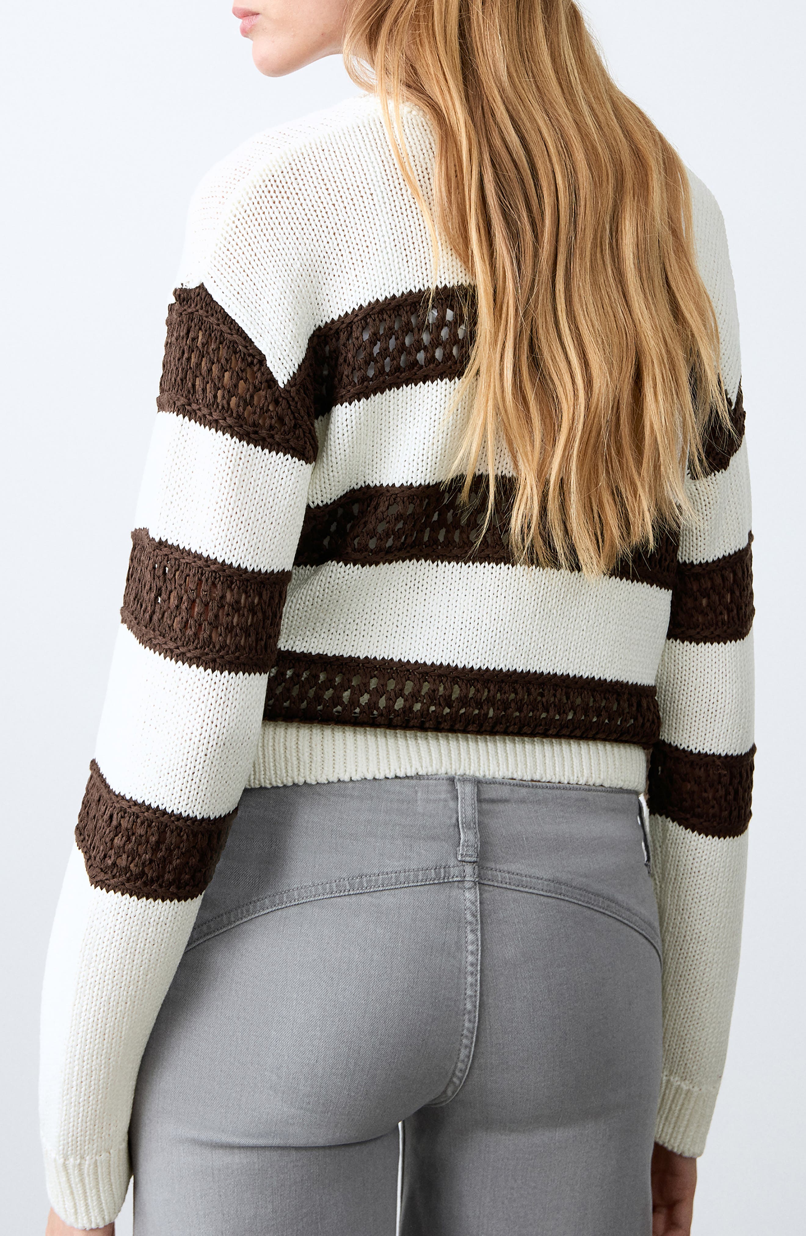 Openwork Stripe Sweater - image 2