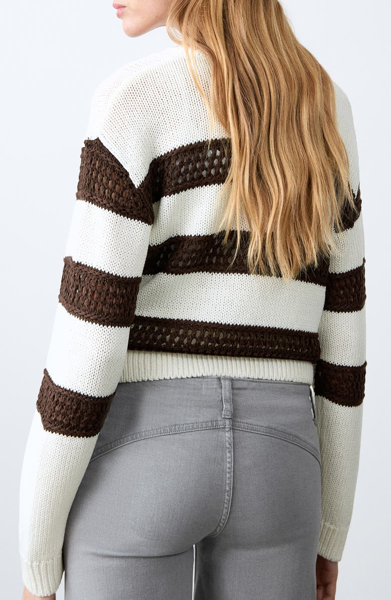 MANGO TEEN Openwork Stripe Sweater, Alternate, color,