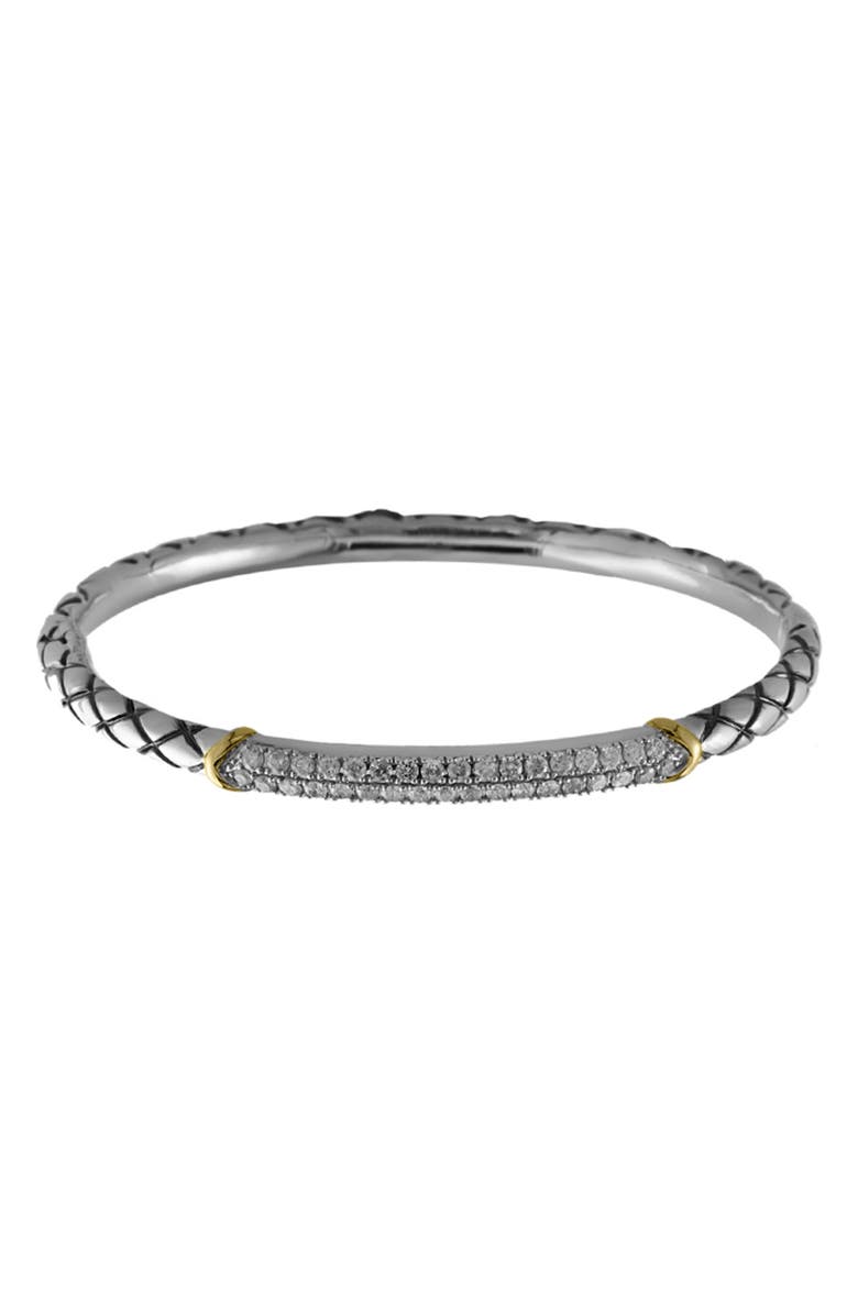 EFFY Sterling Silver & 14K Yellow Gold Diamond Pave Bracelet - 0.45 ctw, Main, color, 
