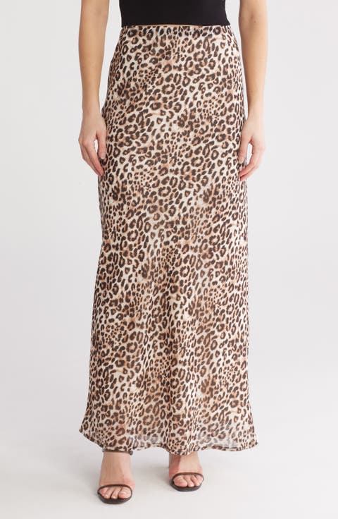 Leopard Print Slip Skirt