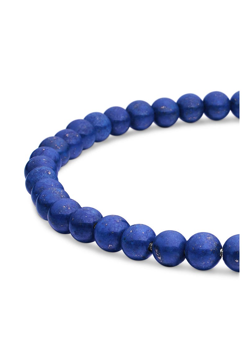 Men's Spiritual Beads Bracelet, Alternate, color, SILVER/ LAPIS