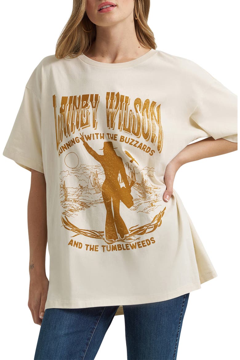x Lainey Wilson Oversize Graphic T-Shirt, Main, color, WHITE