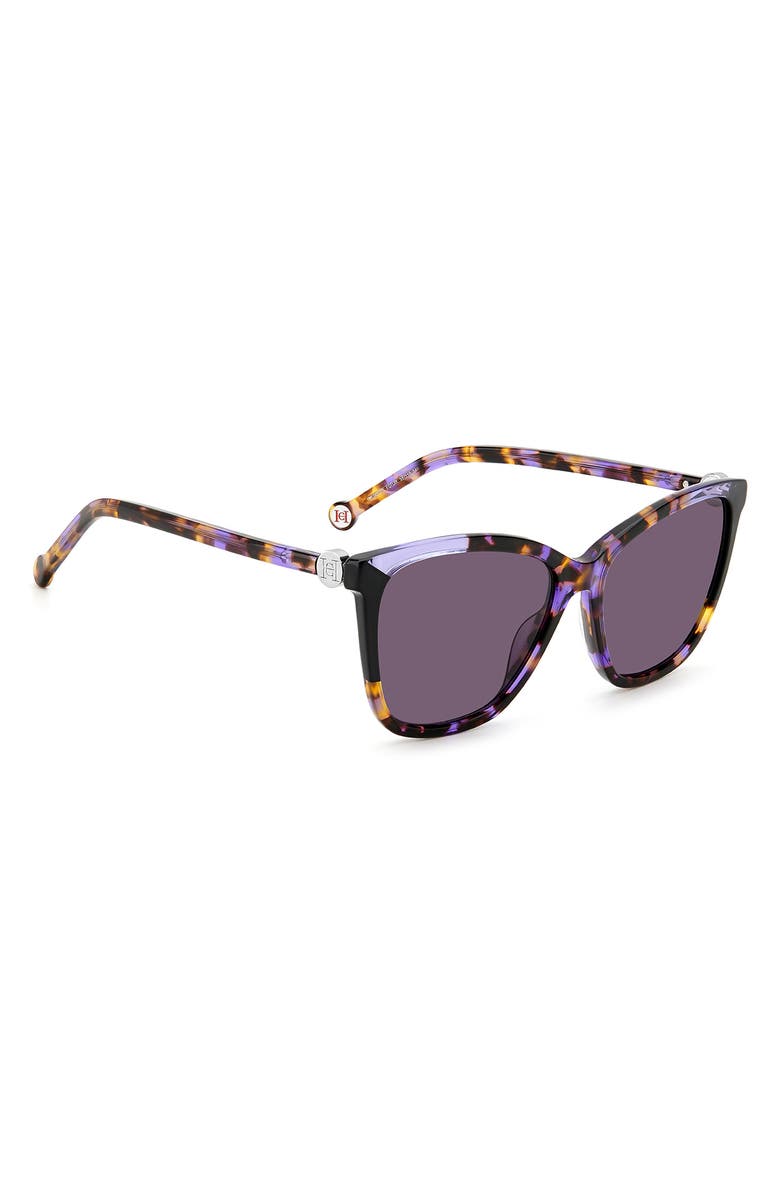 Carolina Herrera 58mm Square Sunglasses, Alternate, color, Violet Havana Black