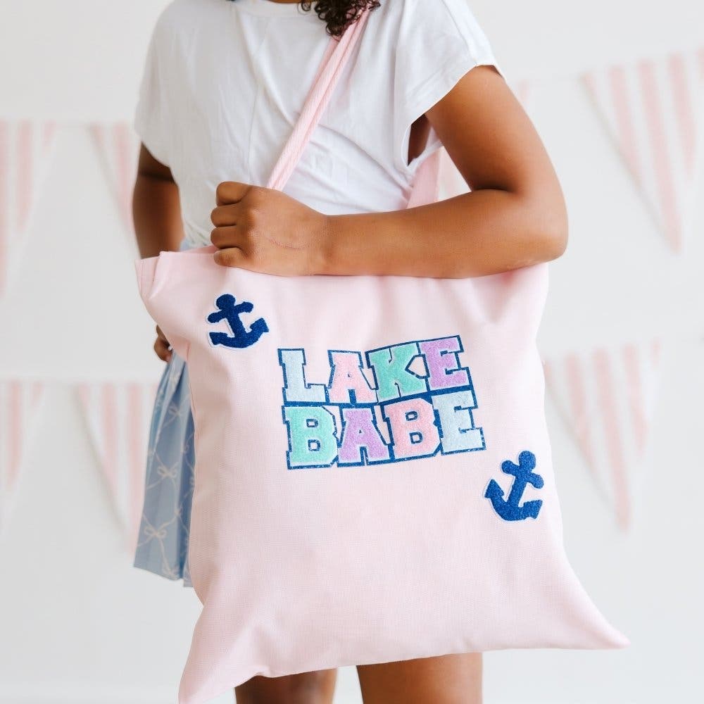 Sweet Wink Lake Babe Patch Tote, Alternate, color, Soft Pink