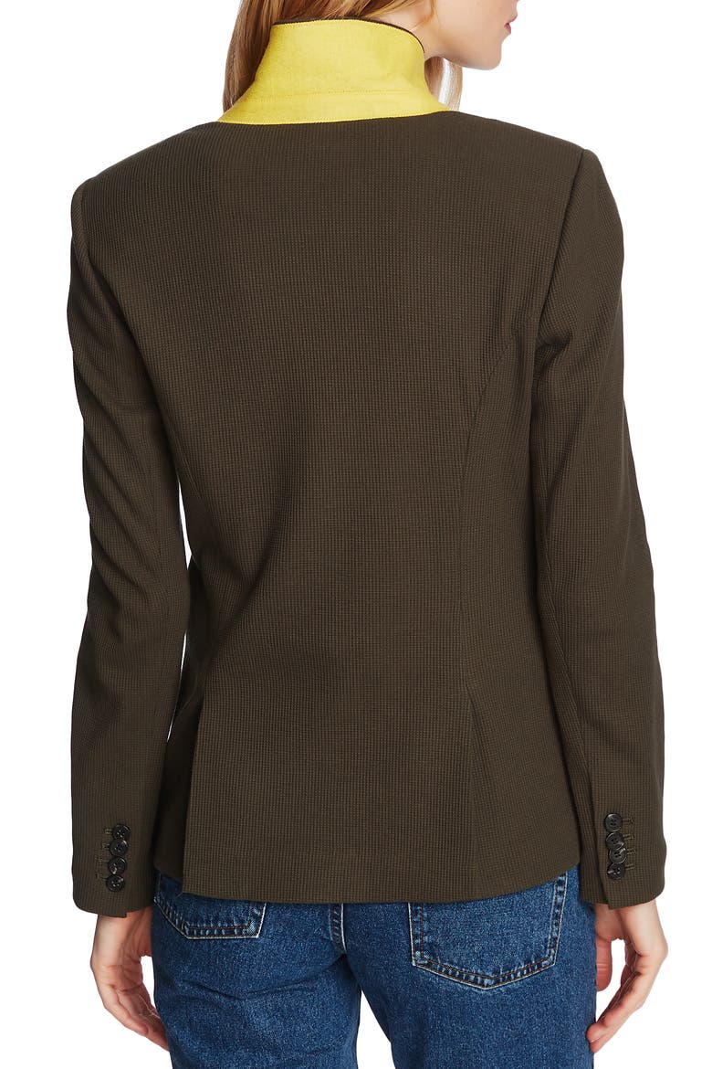 1.STATE Stretch Waffle Knit Blazer, Alternate, color, OLIVE FERN