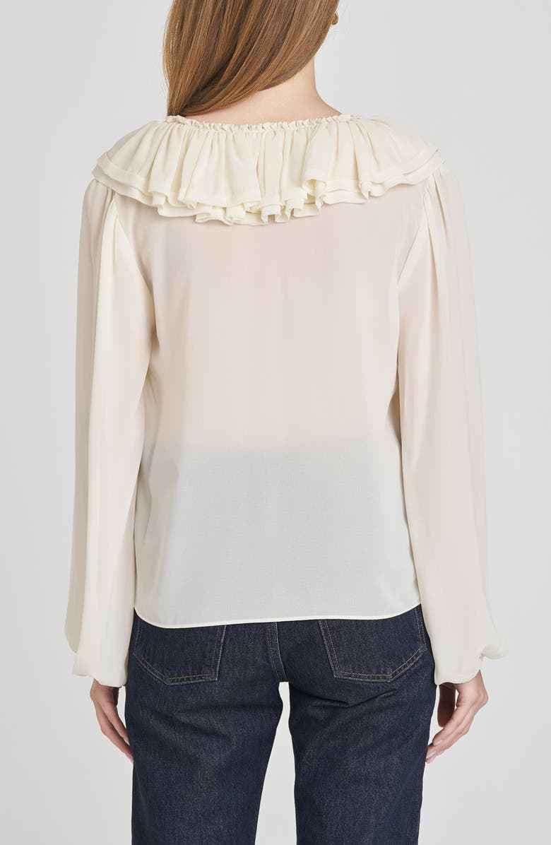 WAYF Agnes Ruffle Top, Alternate, color, Cream