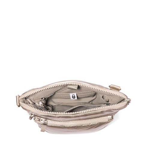 Baggallini Modern Pocket Crossbody Bag In Platinum Ecopuff