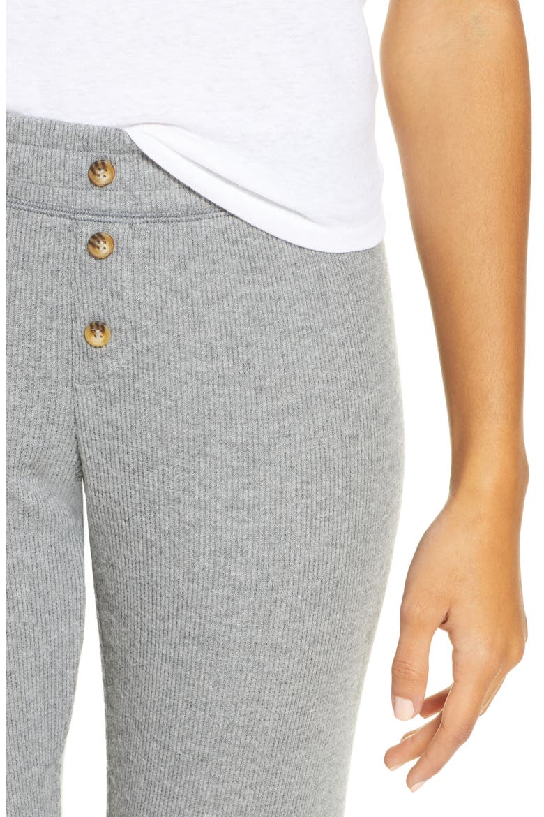 Peachy Ribbed Lounge Pants, Alternate, color, HEATHER GREY