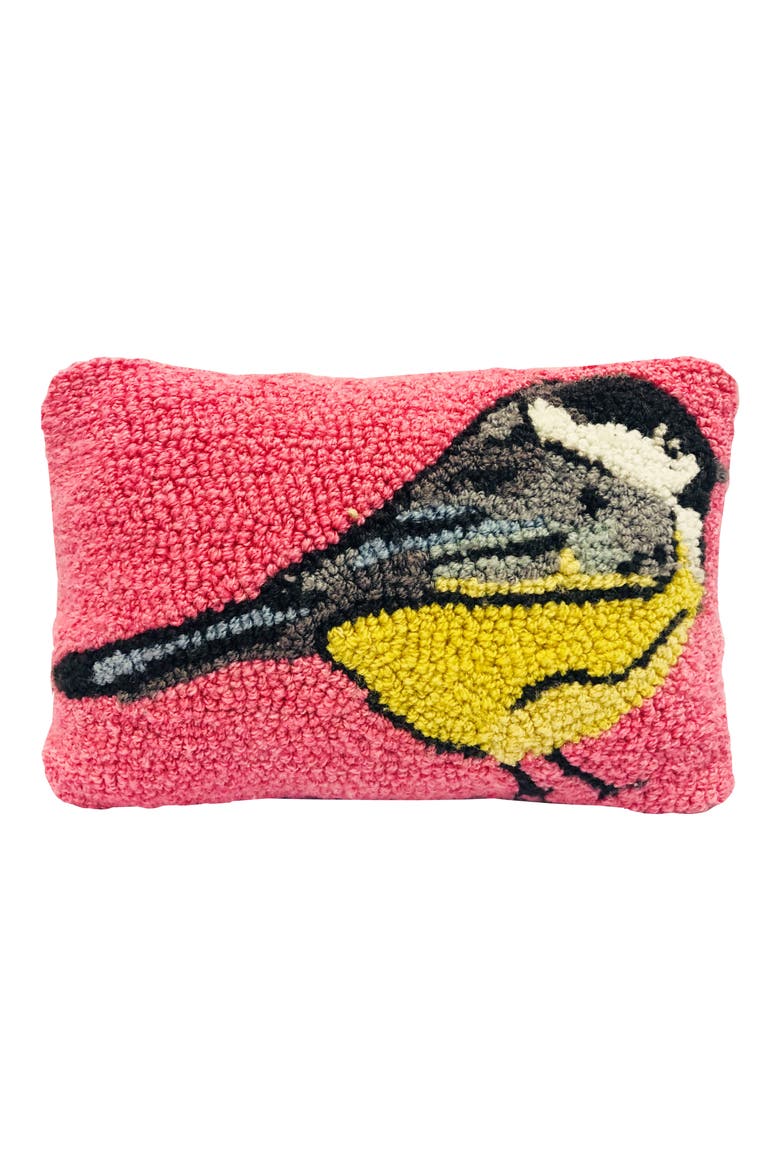 Chickadee Indoor/Outdoor Throw Pillow, Main, color, PINK/ YELLOW