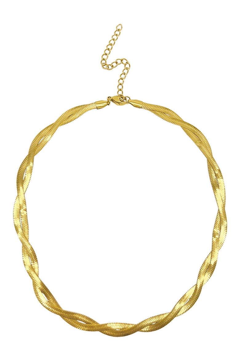 Braided Herringbone Chain Necklace, Main, color, YELLOW
