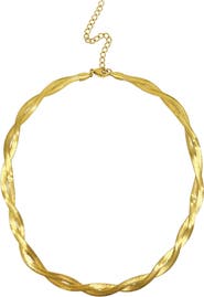 Adornia Braided Herringbone Chain Necklace