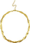 Adornia Braided Herringbone Chain Necklace