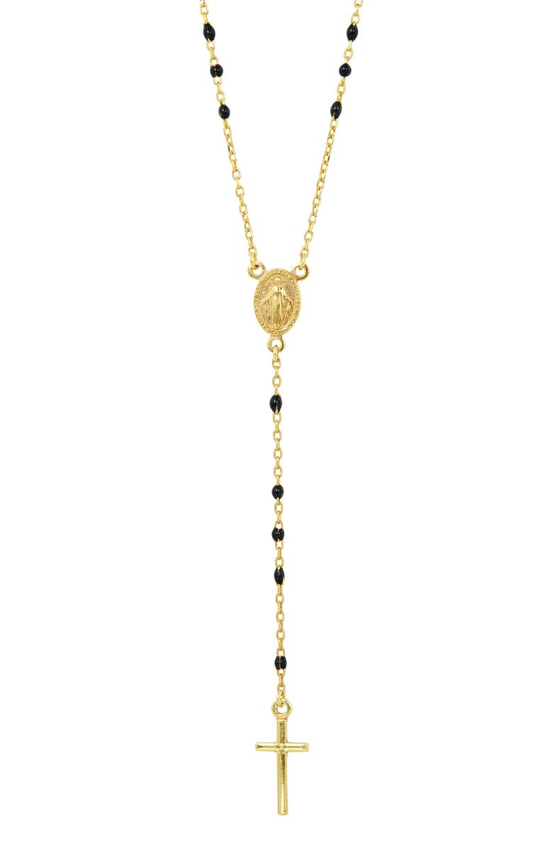 SAVVY CIE JEWELS Enamel Dot Rosary, Main, color, Yellow Gold