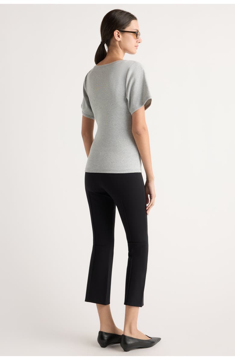 Modern Citizen Renee Sculpted Scoop-Neck Tee, Alternate, color, Heather Grey