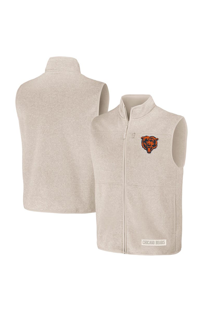 NFL X DARIUS RUCKER Men's NFL x Darius Rucker Collection by Fanatics  Oatmeal Chicago Bears Full-Zip Sweater Vest, Main, color, Oatmeal