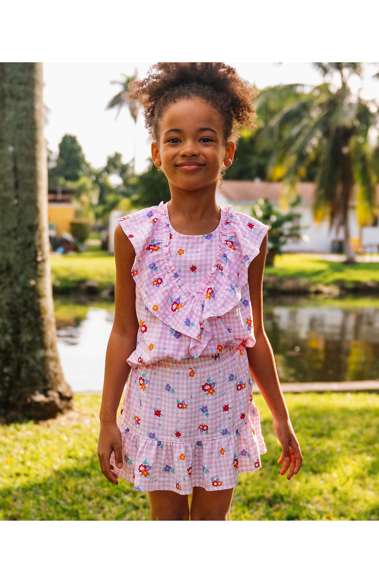 selected Pink Gingham Floral