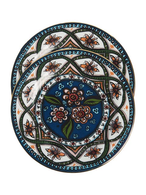 Dessert Plates Set Of 2 Sacred Circle Midnight