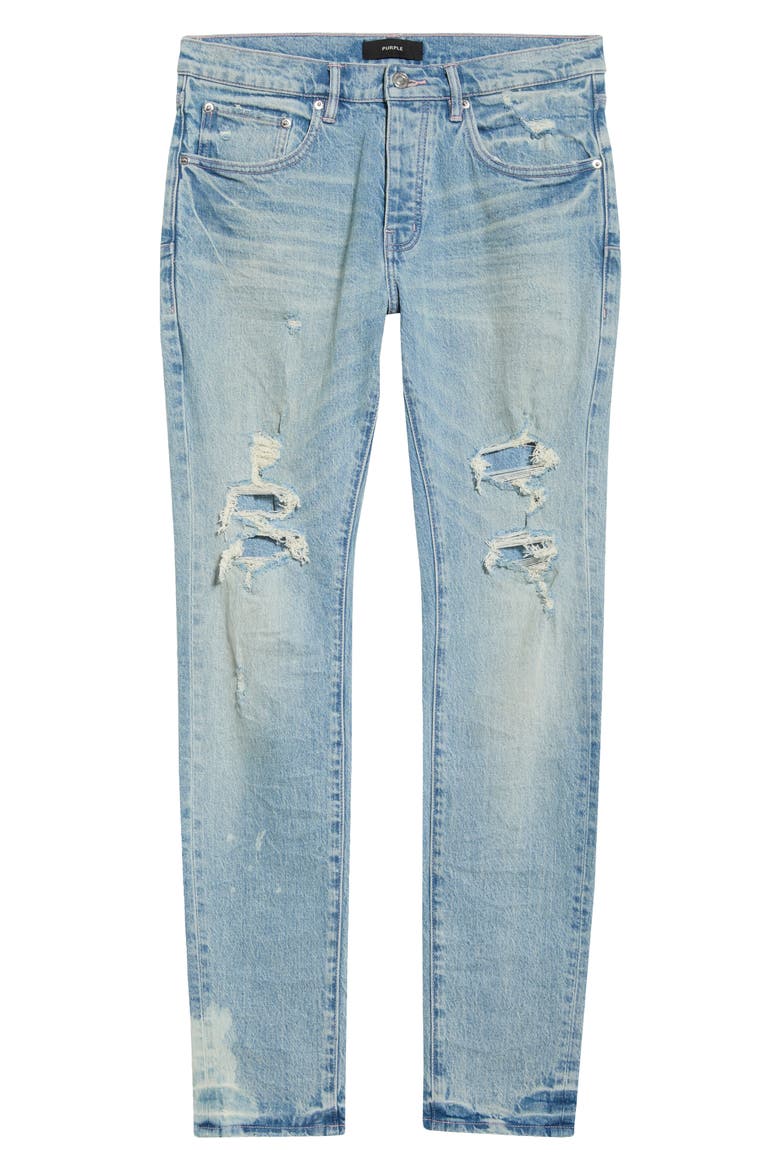 P001 Garda Repairs Distressed Skinny Jeans, Alternate, color, LIGHT INDIGO