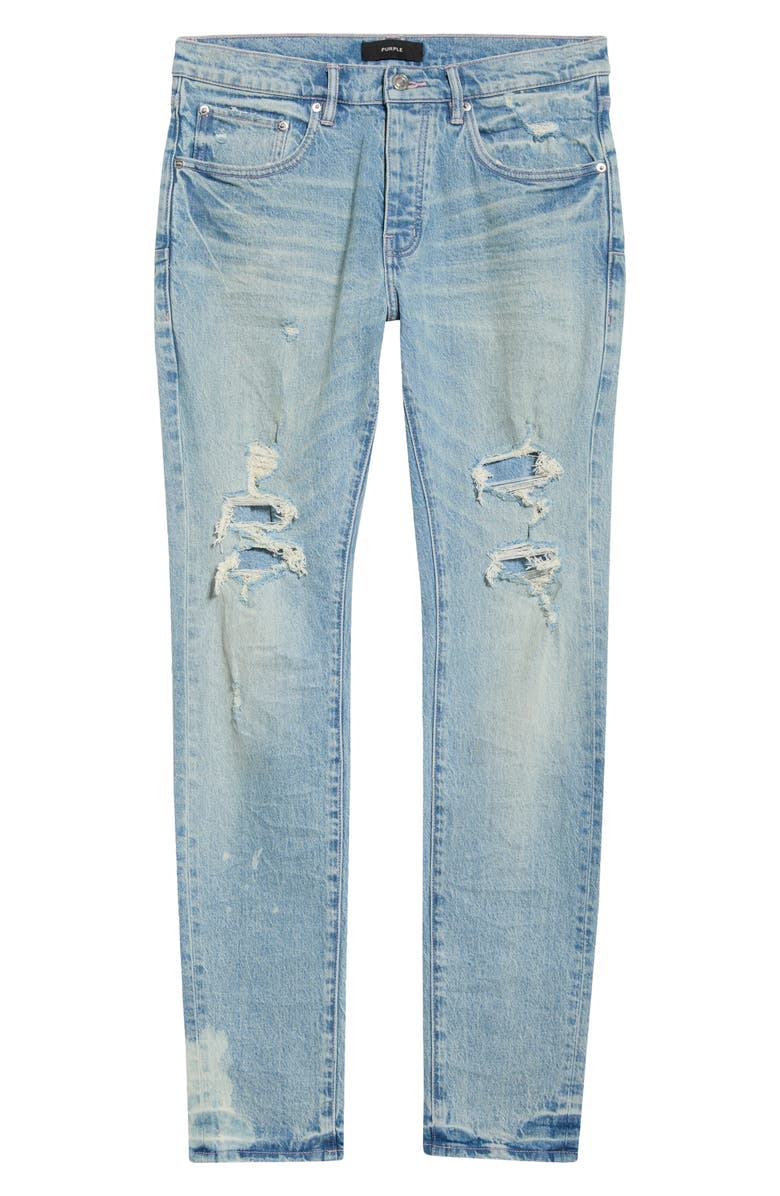 PURPLE BRAND P001 Garda Repairs Distressed Skinny Jeans, Alternate, color, Light Indigo