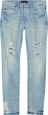 PURPLE BRAND P001 Garda Repairs Distressed Skinny Jeans