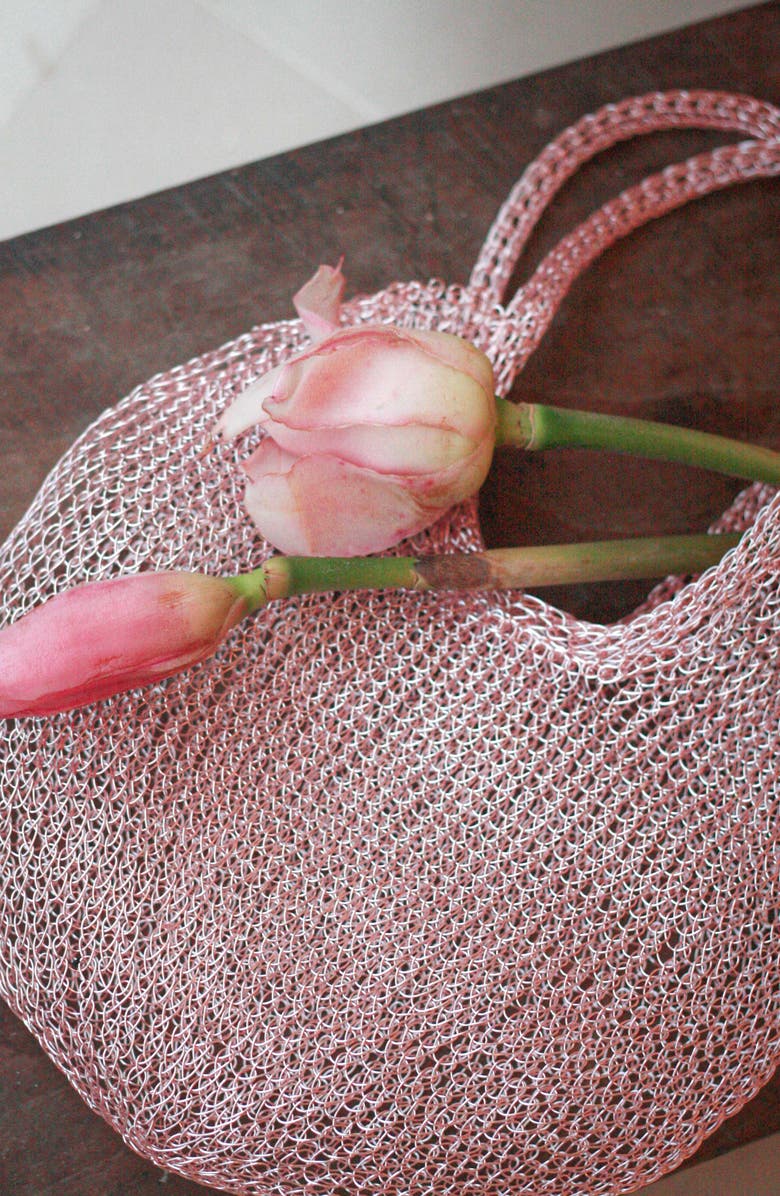 BRUNNA.CO The Sol Mesh Wire Tote Bag in Pink, Alternate, color, Pink