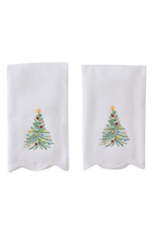 Weezie Set Of 2 Scallop Powder Bath Towels In White