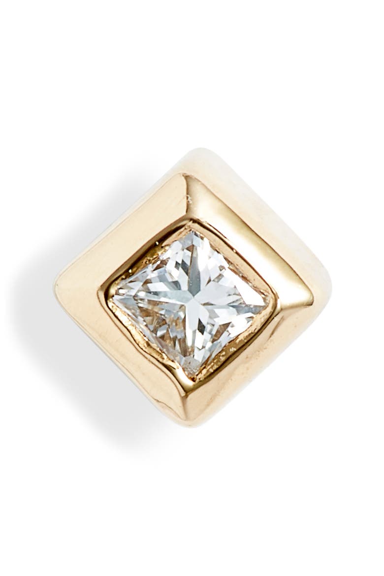 Small Princess Diamond Stud Earring, Main, color, YELLOW GOLD