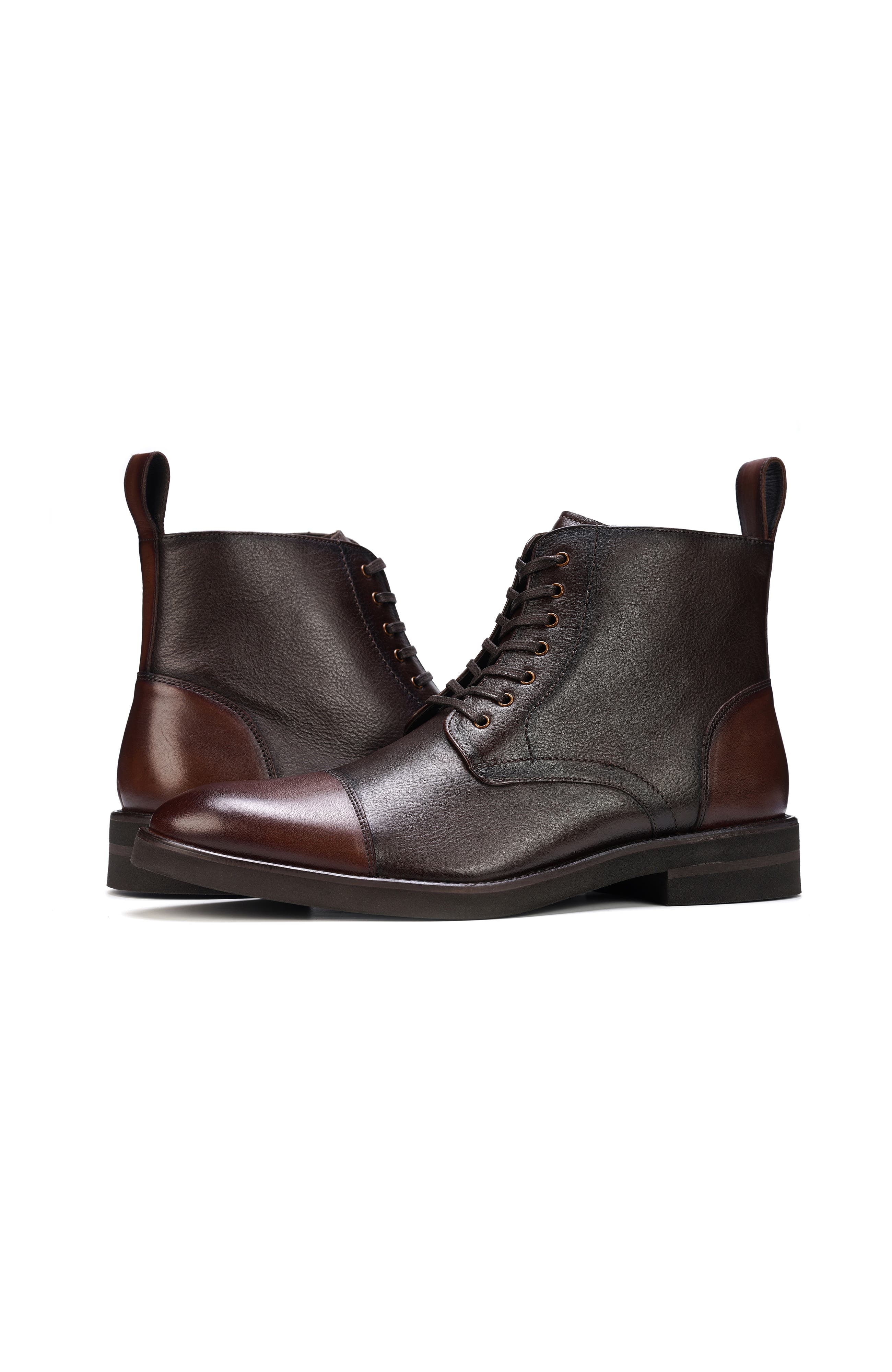 James Lace-up Boot, Alternate, color, Chocolate Brown Burnished