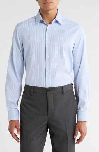 Duchamp Grid Print Slim Fit Dress Shirt