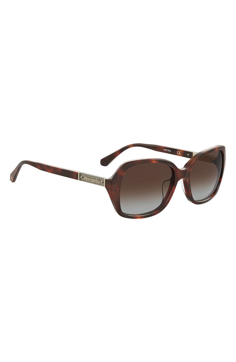 Kate Spade New York yvette 54mm gradient polarized square sunglasses, Alternate, color, Z/Dnubrown / Brown Gradient