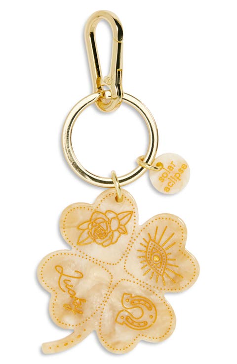 Hand Painted Lucky Clover Key Chain Bag Charm