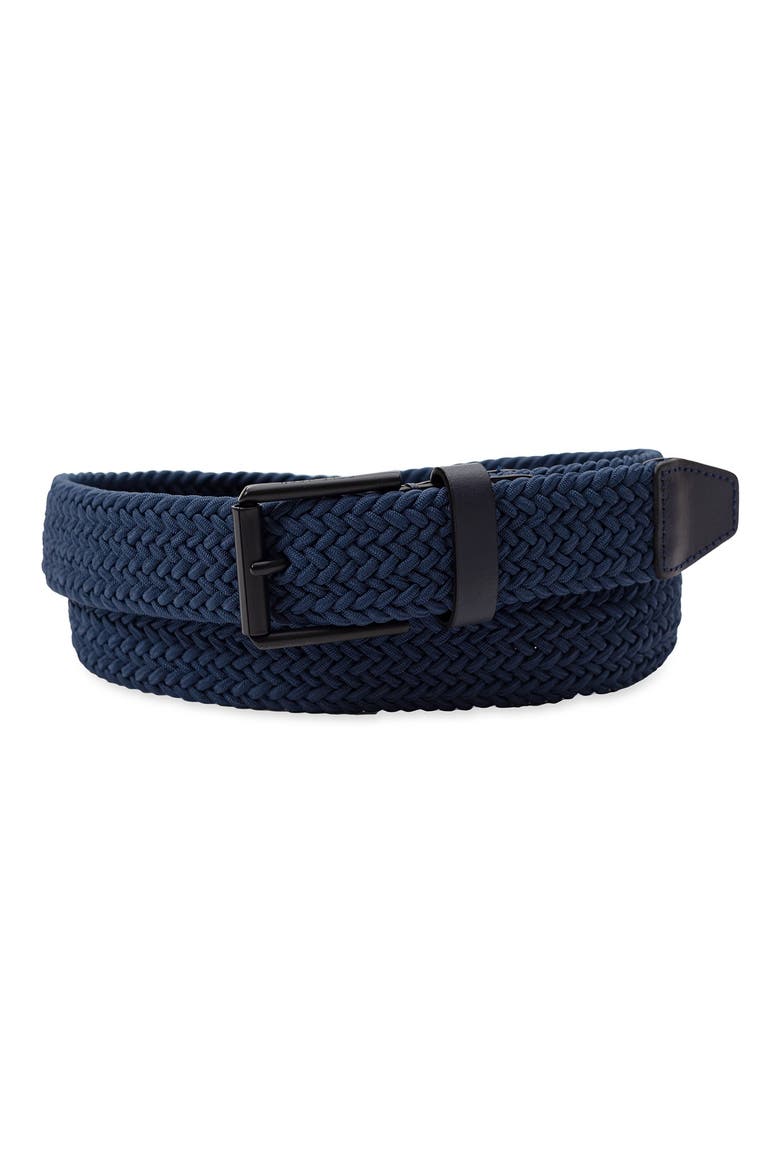 Tubular Stretch Web Belt, Alternate, color, NAVY